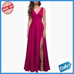 V-Neck Sleeveless Bodycon Maxi Dress, Formal Party Prom Long Dress
